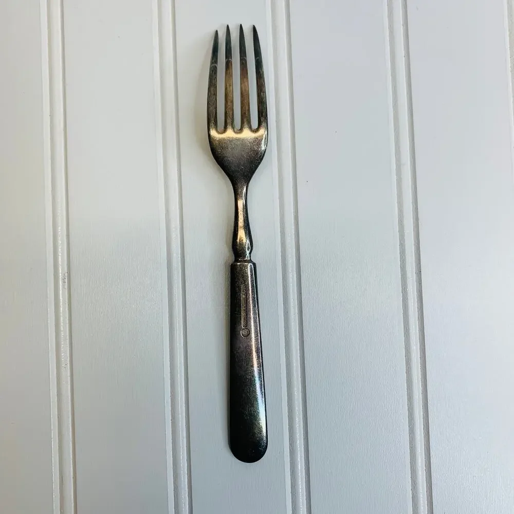 Antique Silver Plate Dinner Fork Plain Rounded Handle 1847 Rogers Silverplate